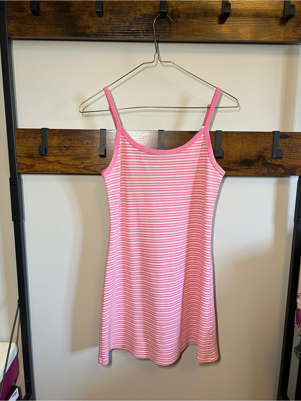 American Eagle Pink and White Striped Tank Top